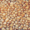 A wall of round cobblestones in concrete. Home Design Decision. Web Banner Royalty Free Stock Photo