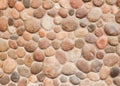 Wall round stone rock texture and seamless background Royalty Free Stock Photo