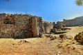 Wall`s of medieval Chlemoutsi castle in Greece