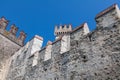 The wall of Scaligero Castle of Sirmione. Italy