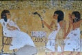 Ancient Egyptian mural from the tomb of Inkherkhau Royalty Free Stock Photo