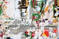 Wall with Scrap of the Posters Royalty Free Stock Photo