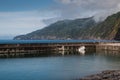 Port and mountains in Povoacao, Sao Miguel, Azores