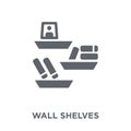 Wall Shelves icon from Furniture and household collection. Royalty Free Stock Photo