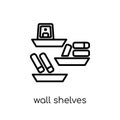 Wall Shelves icon from Furniture and household collection. Royalty Free Stock Photo