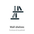 Wall shelves vector icon on white background. Flat vector wall shelves icon symbol sign from modern furniture and household Royalty Free Stock Photo