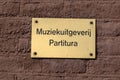 Wall Sign Muziekuitgeverij Partitura At Amsterdam The Netherlands 10-2-2022 Royalty Free Stock Photo