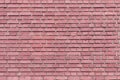 Wall of small red-pink brick. Smooth brickwork. Background for sites and layouts