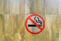 On the wall is a Smoking ban sign in the toilet Royalty Free Stock Photo