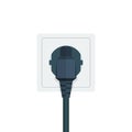 Electrical wall socket plug illustration on a white background Royalty Free Stock Photo