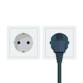 Electrical wall socket plug illustration on a white background Royalty Free Stock Photo