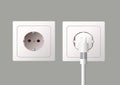Wall socket and electric plug Royalty Free Stock Photo