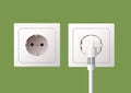 Wall socket and electric plug Royalty Free Stock Photo