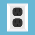 Wall socket vector icon equipment interior technology object. Electrical tool supply sign plug. Power outlet floor