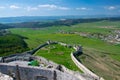 Wall of Spis Castle, Slovakia at summer day