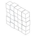 Wall of square cubes. Vector illustration. Unevenly stacked bloc Royalty Free Stock Photo