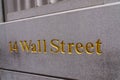 14 wall st sign , Gold letters