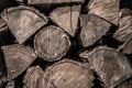 Wall of Stacked Log Royalty Free Stock Photo