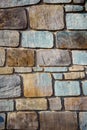 Wall of stone bricks. background and texture of cobblestones.