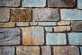 Wall of stone bricks. background and texture of cobblestones.