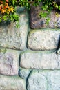 Wall of stone bricks. background and texture of cobblestones.
