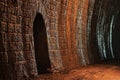 Wall in a stone tunnel Royalty Free Stock Photo