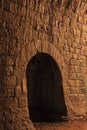 Wall in a stone tunnel Royalty Free Stock Photo