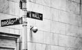 Wall Street and Broad Street signs, New York. Royalty Free Stock Photo