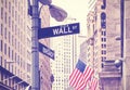 Wall Street and Broad Street signs, New York City, USA. Royalty Free Stock Photo