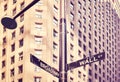 Wall Street and Broadway street sign in Manhattan, New York, USA Royalty Free Stock Photo