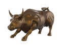 Wall Street Charging Bull Statue Isolated Royalty Free Stock Photo