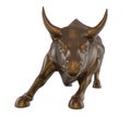 Wall Street Charging Bull Statue Isolated