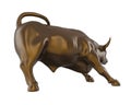 Wall Street Charging Bull Statue Isolated Royalty Free Stock Photo