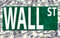 Wall street logo on us dollars Royalty Free Stock Photo