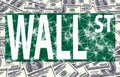 Wall street logo on us dollars Royalty Free Stock Photo