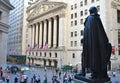 Wall Street and the New York Stock Exchange, New York City, USA.