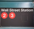 Wall Street road sign New York Stock Exchange Royalty Free Stock Photo