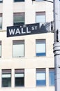 Wall Street Sign, , New York City, USA Royalty Free Stock Photo