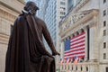 Wall Street Stock Exchange building with George Washington statue back Royalty Free Stock Photo