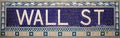 Wall street subway sign tile pattern Royalty Free Stock Photo