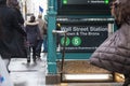 Wall street subway station in New York City. Royalty Free Stock Photo