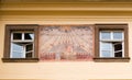 Wall with sundials, inside Clementinum Royalty Free Stock Photo