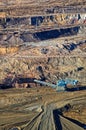 The wall surface mine with exposed colored minerals Royalty Free Stock Photo