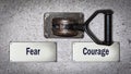 Wall Switch to Courage versus Fear Royalty Free Stock Photo