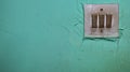 Power electrical socket, stuck to the wall Royalty Free Stock Photo