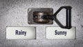 Wall Switch Sunny versus Rainy Royalty Free Stock Photo