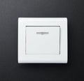 The wall switch is white on a black background. Royalty Free Stock Photo