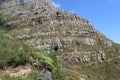 Wall of Table Mountain National Park, cape town south africa travel Royalty Free Stock Photo