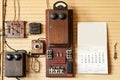 Wall of Telephone Equipment in Train Depot Royalty Free Stock Photo