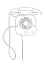 Wall telephone vintage Iron telephone hand drawn line art vector illustration Editable Stroke